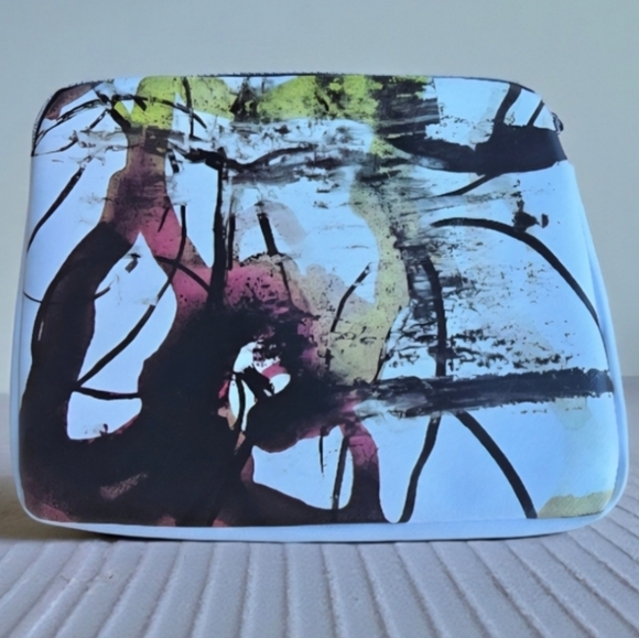 Neiman Marcus Handbags - Neiman Marcus Artistic Black and Yellow Cosmetic Case